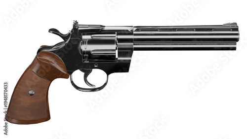 Gameready colt python revolver in 3d rendering on plain background