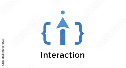 Blue Interaction Symbol With Brackets.