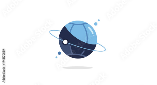 Blue planet with ring system.