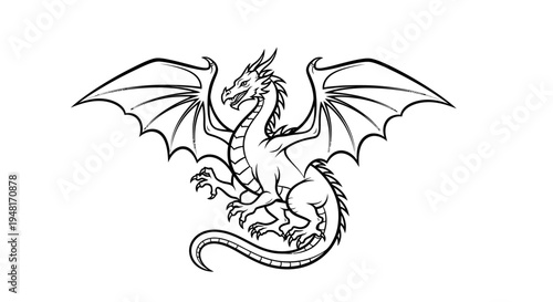 Fantasy dragon creature with wings spread.