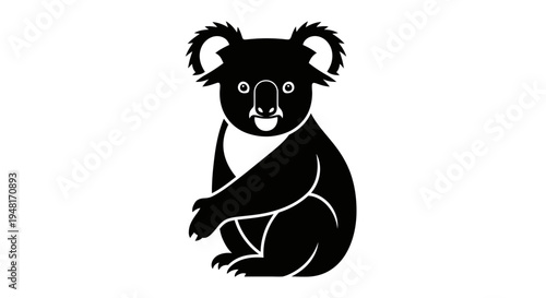 Black silhouette of a koala bear.