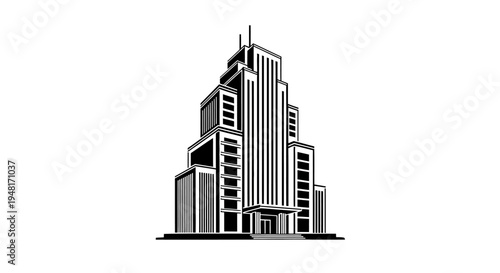 Modern Skyscraper Building Architecture Design.