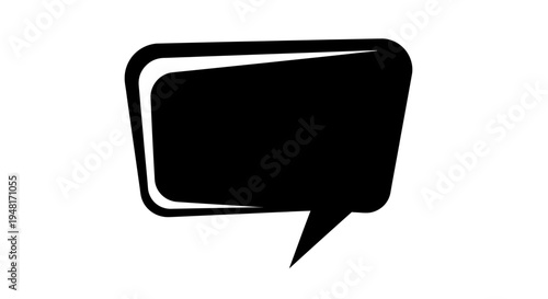 Black Speech Bubble Icon Symbol.