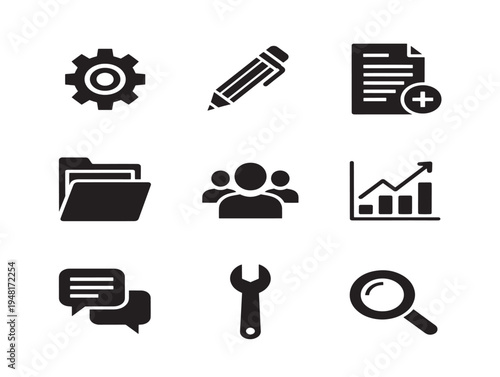 Organized CMS icons collection for stunning website administration visuals