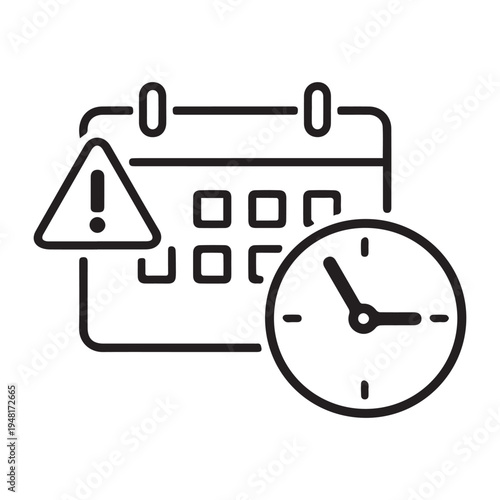 Last minute deadline rush concept with office worker and giant clock vector illustration