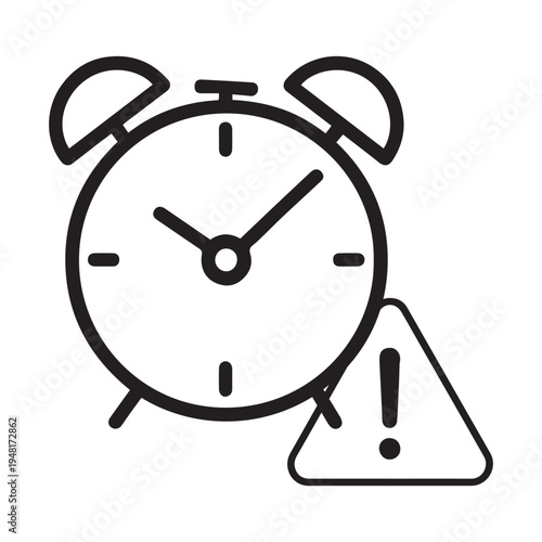 Urgent deadline concept with ticking clock and businessman running to finish task on time vector illustration.