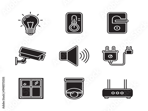 Modern and Dynamic Smart Home Automation Interface Icons