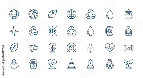 Eco friendly icons for environment and nature