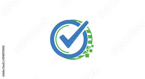 Check mark symbol in circle.