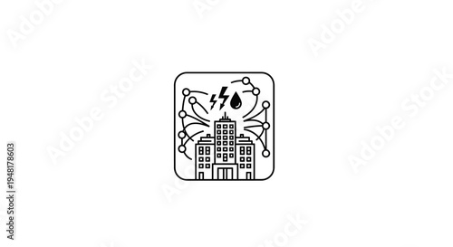 Cityscape with pollution and nature.