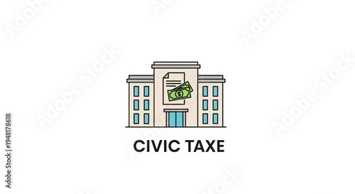 Civic Taxe Building Logo Illustration.