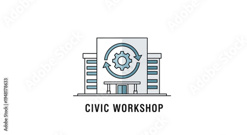 Civic workshop logo with gear icon.