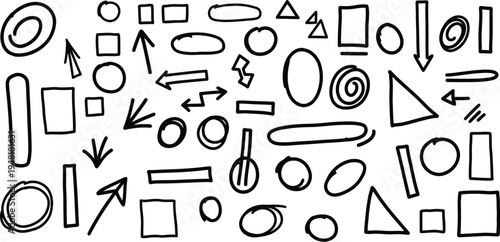 Geometric shapes and arrows collection