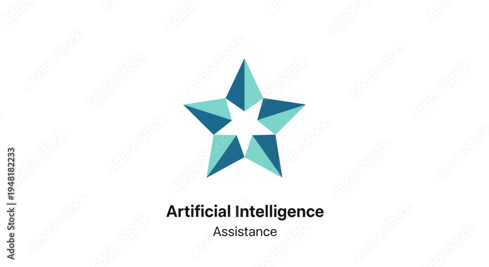 Obraz premium Artificial Intelligence Assistance Logo Design.