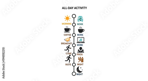 All Day Activity Icons Lineup.