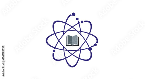 Atom Symbol with Open Book Center.
