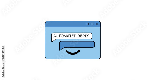 Automated reply message chat box icon.