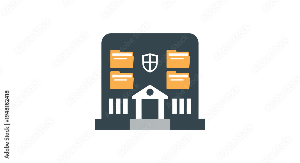 Fototapeta premium Bank Building Icon Illustration Design.