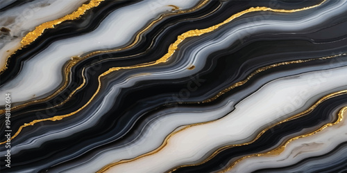 Close up of a brown stone surface with a gold liquid wave pattern and flowing silk texture creating an elegant rock wallpaper backdrop illustration