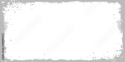 Vintage black vector grunge frame featuring a dirty ink splatter texture and messy brush strokes on a rough paper edge for an old grungy design element