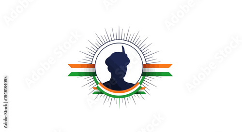 Illustration of a patriotic silhouette character with an eagle and Indian flag colors symbolizing Shaheed Diwas or Martyrs Day in a vibrant, symbolic design