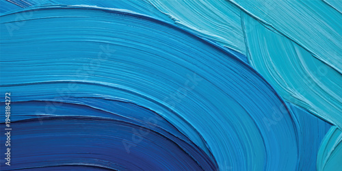 A vibrant abstract wallpaper design features flowing blue waves and elegant motion lines that create a beautiful light pattern with a soft water texture