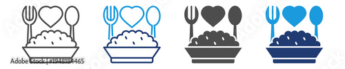 feeding icon set multiple style