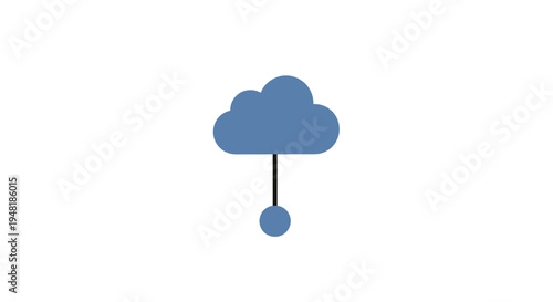 Cloud with rain drop falling down.