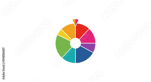Color wheel with twelve sections.
