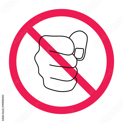 No violence sign, no punching sign, fighting prohibited symbol, forbidden aggression sign, no banging hands on table sign, do not slam table symbol
