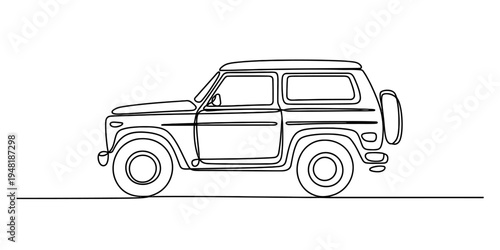 Continuous One Line Drawing of Professional Digital Video Camera with Microphone and Lens for Film Production and Media Concept