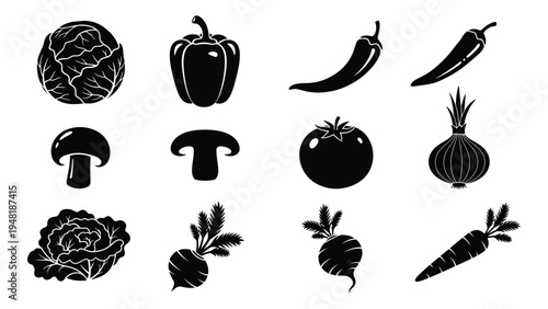 A comprehensive analysis of vegetable and fruit icons in a single image