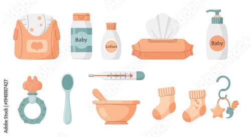 Baby Care Essentials Collection for Newborn Hygiene and Daily Routine