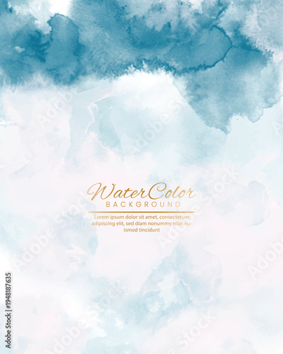 Blurry watercolor background with faint text overlay