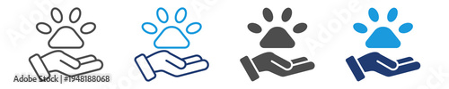 care of pets icon set multiple style
