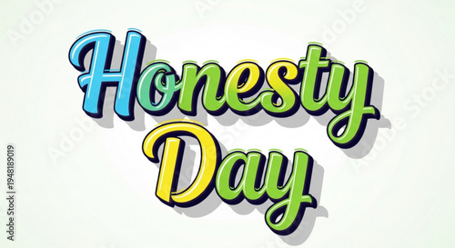 Honesty day celebration with colorful 3d text on white background
