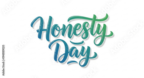 Honesty day celebration with blue and green text on white background