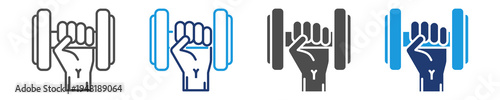 gym icon set multiple style