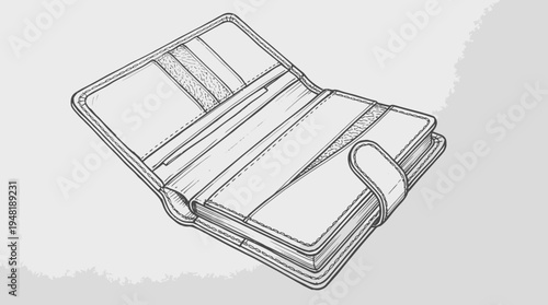 Open Leather Wallet with Multiple Compartments