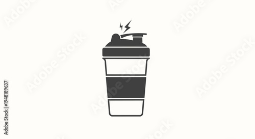 Disposable Coffee Cup with Straw and Lid.