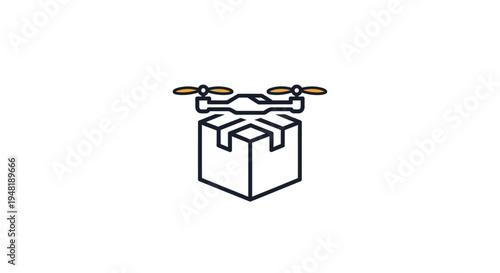 Drone Delivering a Parcel Box.