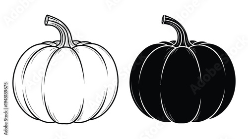 A detailed analysis of two pumpkins with one filled and one unfilled