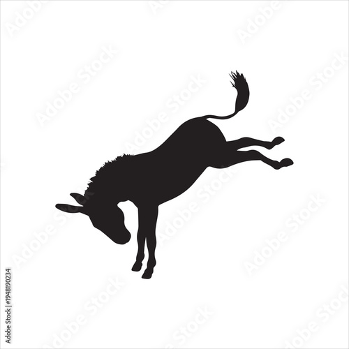 A detailed high quality donkey farm animal silhouette