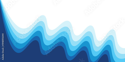 Blue ocean wave background wallpaper vector image. Illustration of graphic wave design for backdrop or presentation