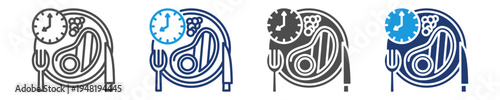 dinner icon set multiple style