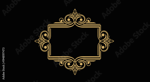 Golden Ornate Frame Border Decoration.