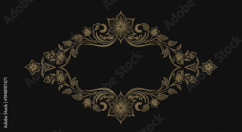 Intricate Metal Ornate Frame Decoration.