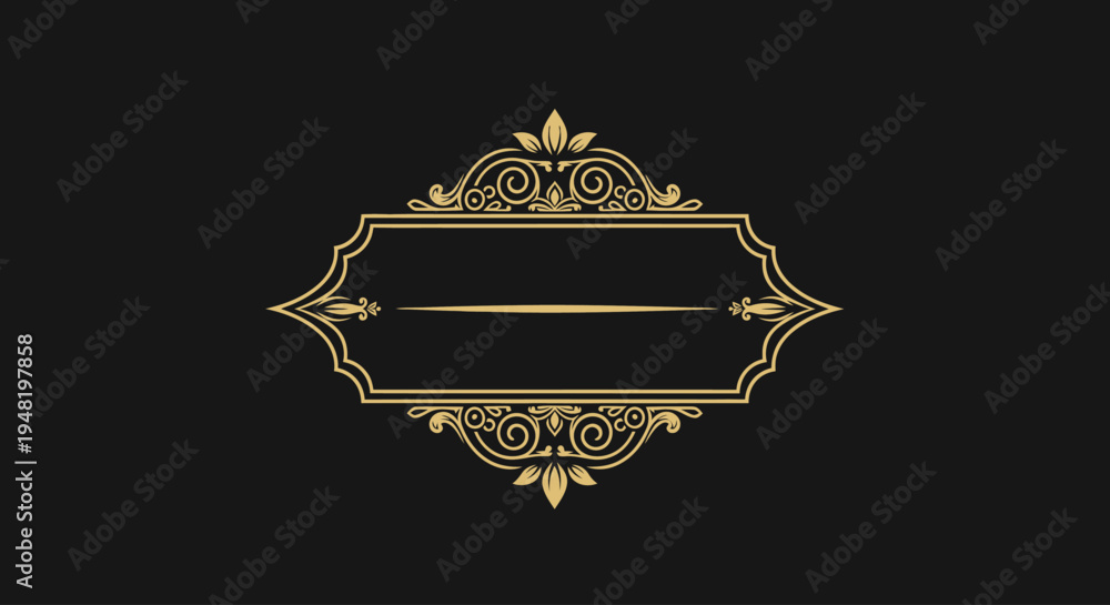 Εκτύπωση καμβά Golden Ornate Frame Design Element.
