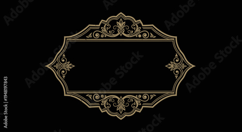 Ornate gold frame label plate.