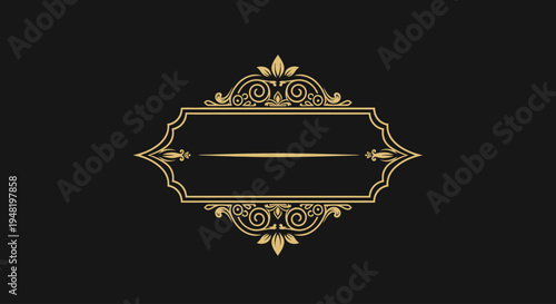 Golden Ornate Frame Design Element.